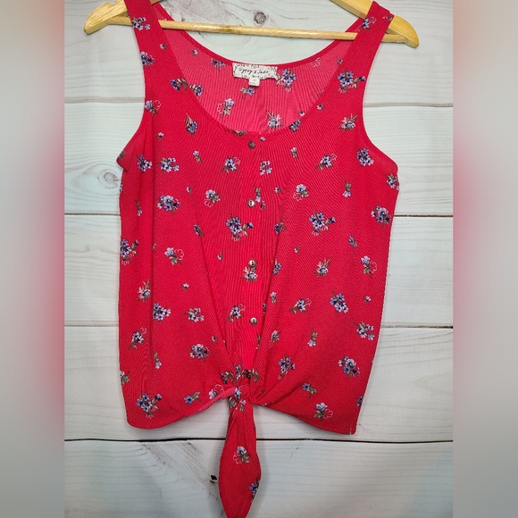 Gypsy & Jade Cropped Tie-Front Tank Size Medium - Picture 1 of 4